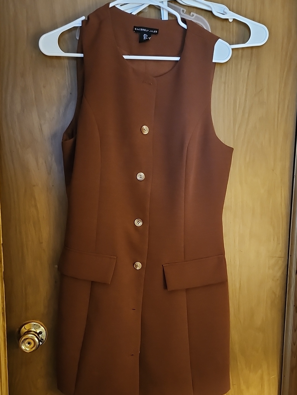Sincerely Jules Sleeveless Mini Dress in Chestnut Brown
